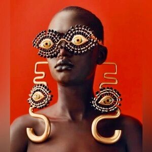 Schiaparelli Style Eye Earrings